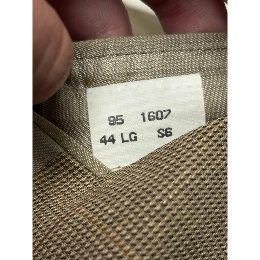 Vintage Brooks Brothers Mens Blazer Jacket Tan Plaid Coat 44 LG Union Made‎ USA